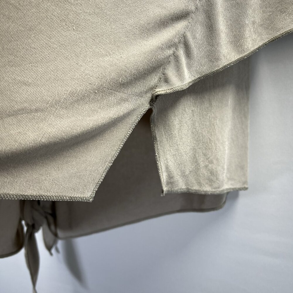 Chicos Women's Travelers Top Size Large Beige Minimalist Loganlook Oversized Tie - Picture 7 of 9